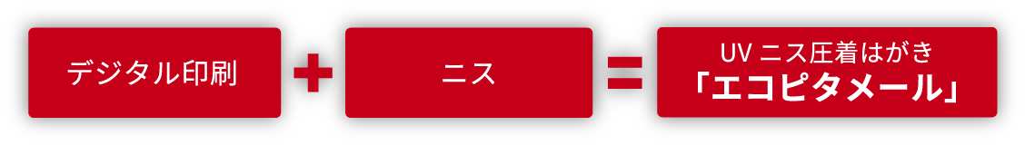 デジタル印刷+ニス+UV ニス圧着はがき 「エコピタメール」