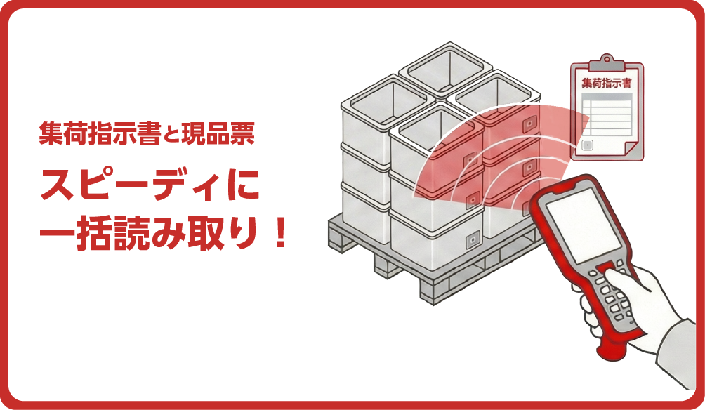 従来通りに積み、集荷指示書と現品票を一気に照合